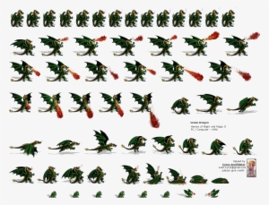 Click To View Full Size - Green Dragon Sprite Sheet
