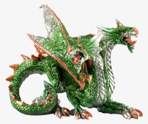Two-headed Green Dragon Statue - Dragon