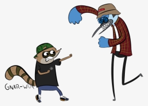 Transparent Mordecai And Rigby Throwin Down On Yo Blog - Rigby