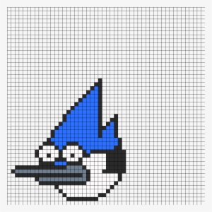 Regular Show Mordecai Perler Bead Pattern / Bead Sprite - Minecraft Pixel Art Mordecai