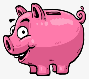 Money Saving Piggy Bank Clip Art - Pink Piggy Bank Clipart