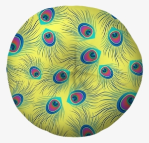 Peacock Feathers Tufted Floor Pillow - Feather