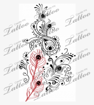 Feather Tattoo On Feather With Paisley Peacock Feathers - Butterfly Names Tattoo