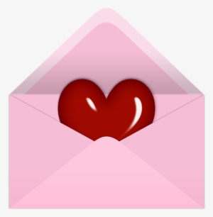 Pink Valentine Letter With Red Heart Png Clipart Picture - Letter With Hearts Png Clipart
