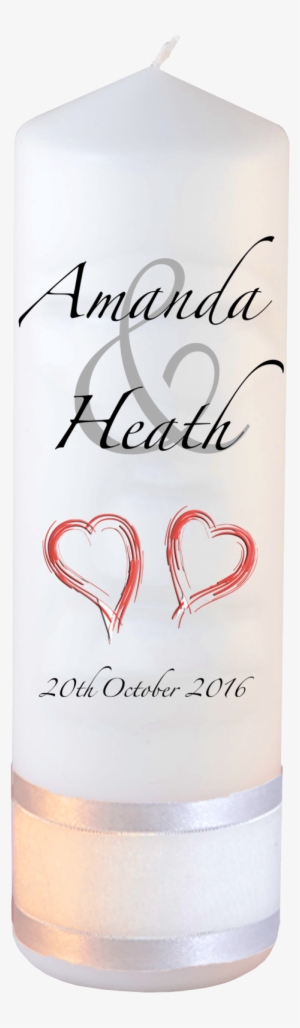 Wedding Candles Modern Font 3 Red Hearts