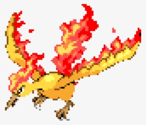 Moltres Pixel Art - Legendary Fire Bird Pokemon