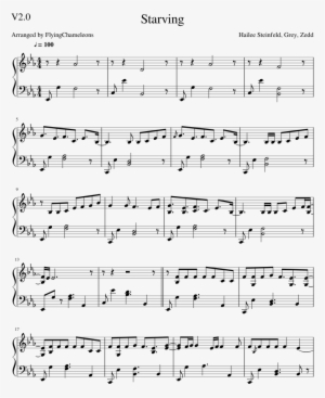 Starving Sheet Music Composed By Hailee Steinfeld, - Farewell Hyrule King Piano Sheet Music