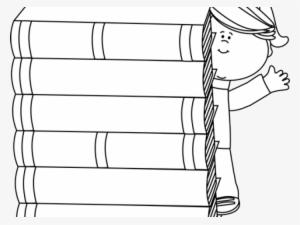 Shelf Clipart Book Spine - Outline Stack Clip Art Black And White Book