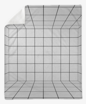 White Space With Perspective Grid , 3d Plush Blanket - Tile