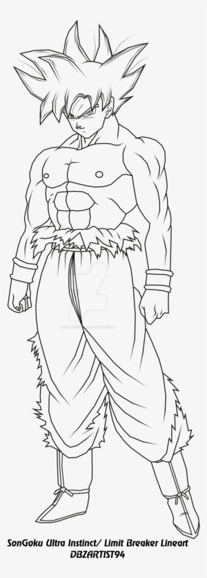 Songoku Ultra Instinct/ Limit Breaker Lineart By Dbzartist94 - Goku Ultra Instinct Lineart