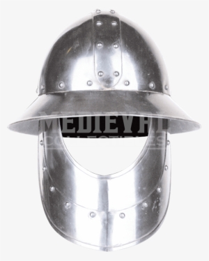 Steel Kettle Hat With Face Armour - Armour