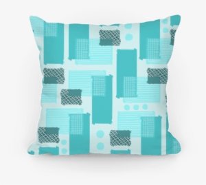 Teal Geometric Pattern Pillow - Cushion