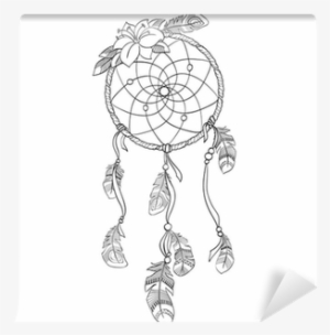 Dreamcatcher Vector Illustration Wall Mural • Pixers® - Horse Dream Catcher Coloring Pages