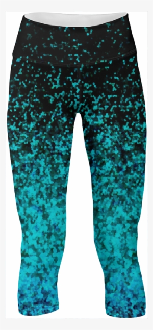 Yoga Pants Glitter Dust Background G3 $65 - Blue Leggings Transparent Background