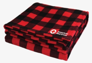 Fleece Blanket Black & Red Checkered Fleece Blanket - American Red Cross Fleece Blanket Black & Red Checkered