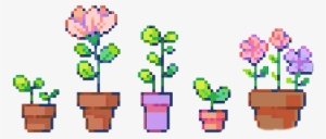Pixel Aesthetic Plants Green Tumblr Grunge Plant Roses - Pixel Flower Pot Png