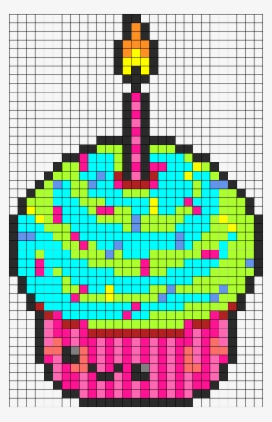 Pixel Art Gateau Kawaii Clipart Bead Pixel Art Pattern - Pixel Art Gâteau D Anniversaire