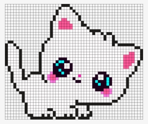 Cute Kitty Perler Bead Pattern - Pixel Art Chat Mignon
