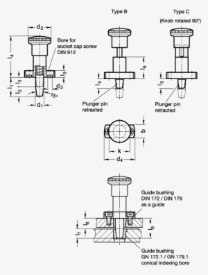 Indexing Plungers For Precision Locating, Plunger Conical - Assembling Locating Bushing