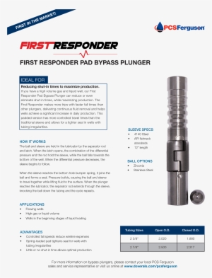 First Responder Pad Plunger Sales Sheet - Sales