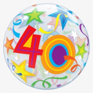 40 Brilliant Stars Bubble Balloon - 40 Birthday Balloons Png