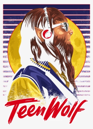 Teen Wolf Headphone Wolf Men's Heather T-shirt - Poster