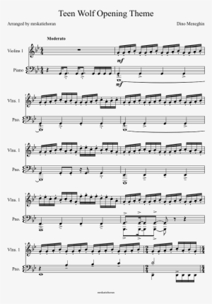 Teen Wolf Opening Theme Sheet Music Composed By Dino - Teen Wolf Intro Piano