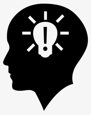 Bald Head With Lightbulb With Exclamation Sign Inside - Head Light Bulb Icon