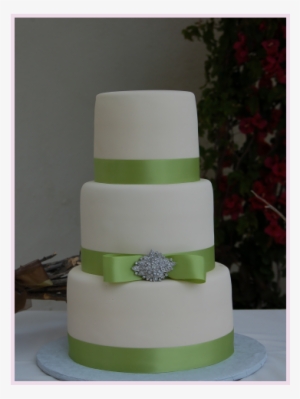 Green Ribbon Wedding Cake - Wedding Cakes With Ribbon Green