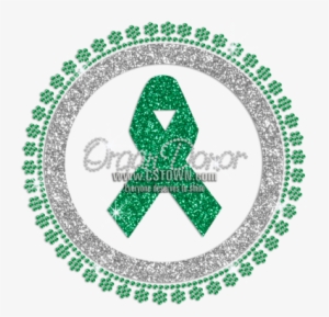 glittering green ribbon for organ donor iron on rhinestone - millies cookies merry christmas