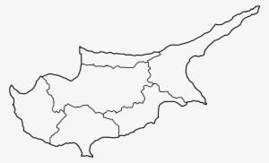 Cyprus Districts Only Blank - Cyprus Black And White Map