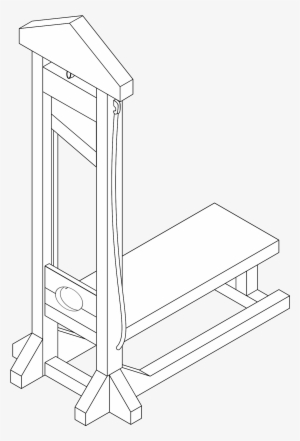 Line Isomeric Drawing Of A Guillotine - Transparency