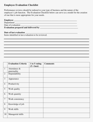 Checklist Template Png - Form