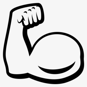 Clip Black And White Stock Biceps Arm Transprent Png - Muscle Emoji
