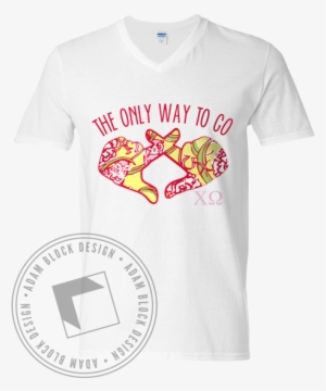 Chi Omega Bid Day Hands V-neck - Sigma Nu Snake Shirt