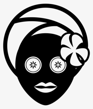 Facial Mask With Flower In Spa Comments - Spa Clipart Black And White