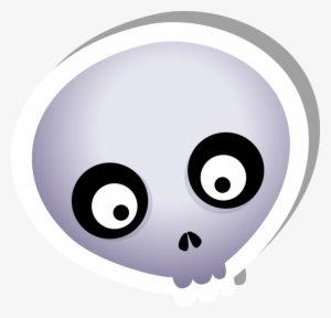 Cute Skull Ghost Sticker - Circle