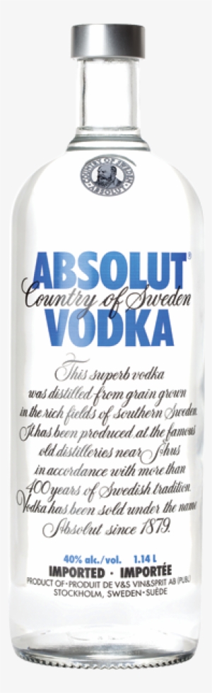 Absolut Vodka Bottle Png - Absolut Vodka 1 Litre