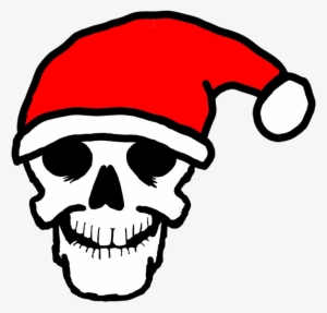 Clipart Skull Christmas - Skull With Christmas Hat