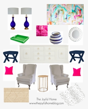 Navy Pink Living Room Design Board2 - Formal Living Fun Design