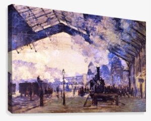 Old St Lazarre Station By Monet Canvas Print - Art Institute Of Chicago