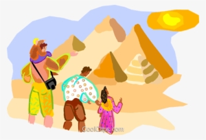 Tourists Near Pyramids In Egypt Royalty Free Vector - Tourists In Egypt Vector