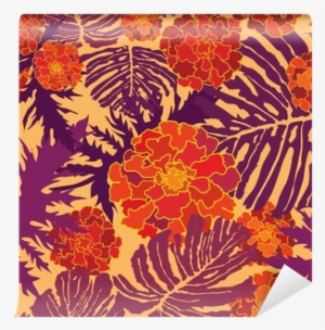 Seamless Pattern With Flowers Velvet Ribbon - Superfresco Easy Sfeas Palmira Vert
