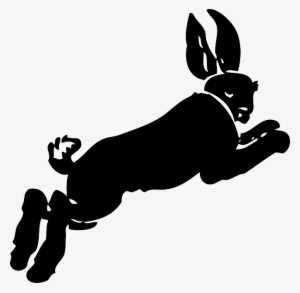 Silhouette, Cartoon, Running, Rabbit, Hare, Jumping - Rabbit Running Gif Png