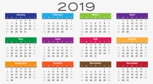 2019 Calendar Png Pic - Calendario 2019