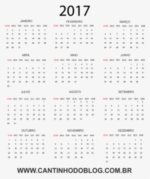 Calendario 2017 Brasil Png