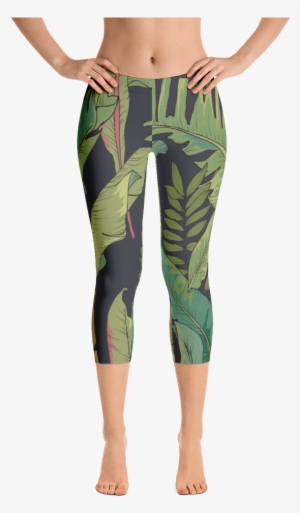 Palm Leaves Tropical Leggings From Vera Lyndon - Deep Pink Ascent Sneakers