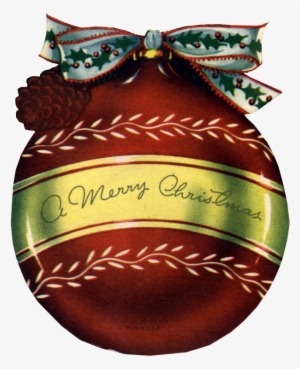 A Vintage Christmas Ornament In Red, With A Holly Covered - Christmas Day