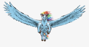 Pwnyville, Flying, Horse, Rainbow Dash, Realistic, - Illustration