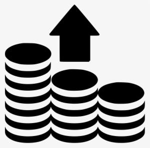 Arrow Up Coins Stack Comments - Coins Line Icon Png